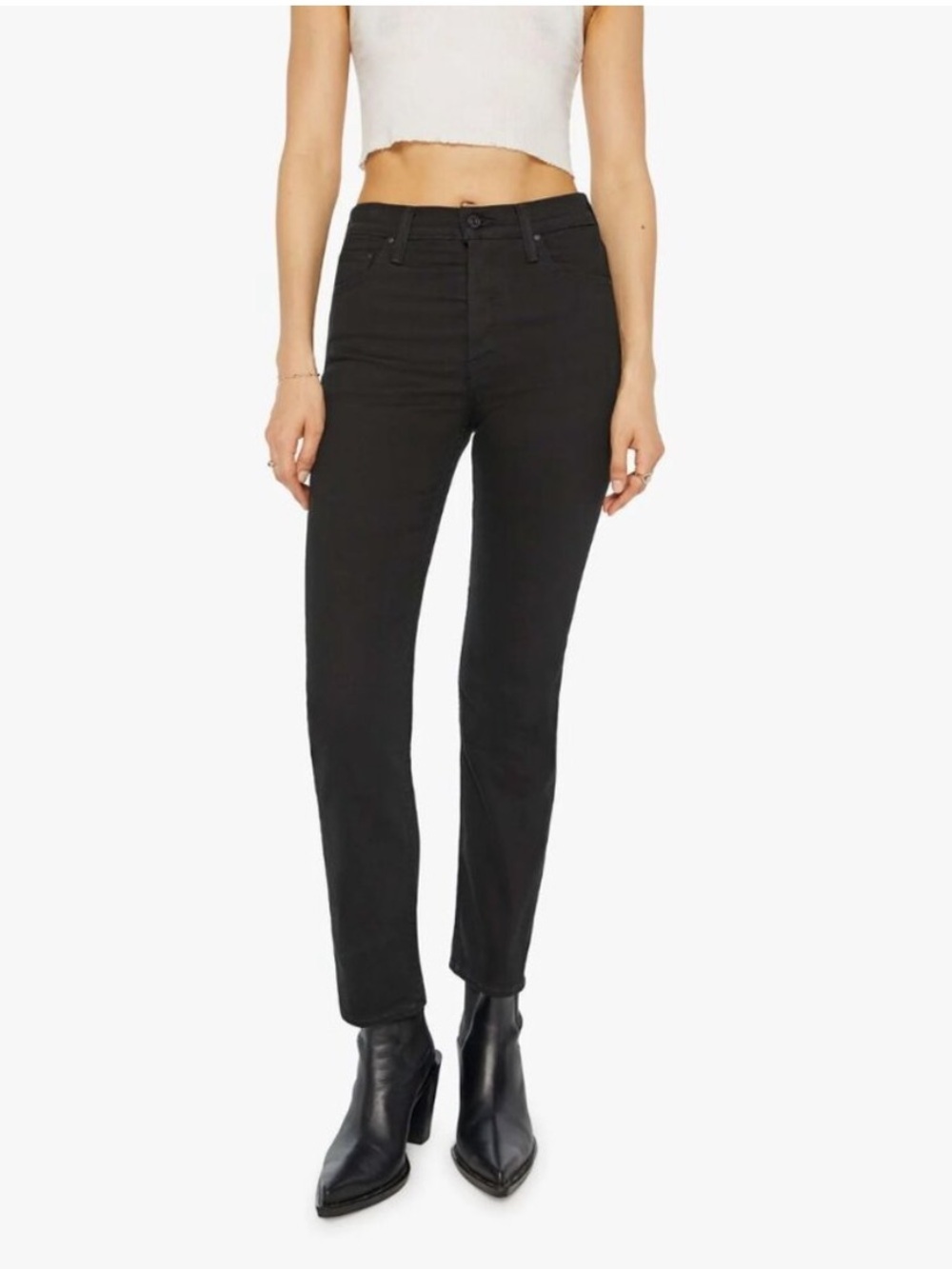 Mother The Tomcat Ankle Jeans Lasting Impression Black Size 26